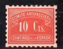 Santiago De La Espada  ( Jaen )   - 10 Cts. - Comite Antifascista   Sofima 9    Spain Civil War - Emissions Républicaines