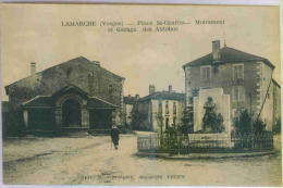 LAMARCHE (Vosges) - Place St-Charles - Monument Et Garage Des Autobus - Lamarche