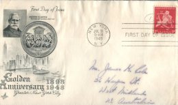 (388) USA FDC Cover - Sent To Australia - 1948 - New York City - 1941-1950