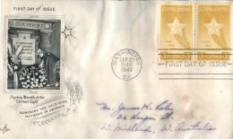 (388) USA FDC Cover - Sent To Australia - 1948 - Gold Star - 1941-1950