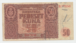 Croatia 50 Kuna 1941 VF Pick 1 - Croatie