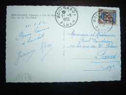 CP POUR FRANCE TP ORAN 8F OBL. 21-3-1952 BOU-SAADA - Storia Postale