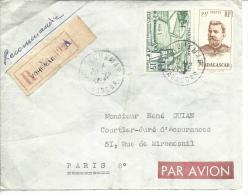 LR De Vohemar Pour Paris Timbres 331, 343  1957 - Covers & Documents