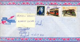 NOUVELLE-ZELANDE. N°893-4 De 1985 Sur Enveloppe Ayant Circulé. Tramways. - Tranvie