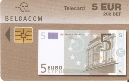 TARJETA DE BELGICA DE UN BILLETE DE 5 EUROS- 202 BEF (BANKNOTE) 31/12/2004 - Timbres & Monnaies