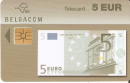 TARJETA DE BELGICA DE UN BILLETE DE 5 EUROS (BANKNOTE) 30/06/2005 - Timbres & Monnaies