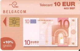 TARJETA DE BELGICA DE UN BILLETE DE 10 EUROS- 403 BEF (BANKNOTE) 31/12/2004 - Timbres & Monnaies