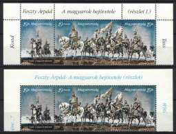 Hungary 1994. Feszty Panorama / Animals / Horses Set With DIFFERENT CORNER TEXT MNH (**) Michel: 4289-4291 - Variedades Y Curiosidades