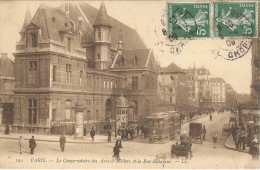 Paris Le Conservatoire Des Arts Et Métiers  Et La Rue Réaumur  CPA 1909 - Arrondissement: 03