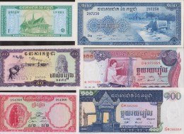 CAMBODGE 6  BANKNOTES   DIFFERENTS   UNC - Cambodia