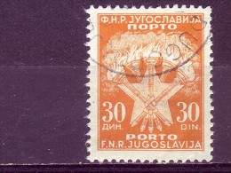 COAT OF ARMS-30 DIN-PORTO-POSTMARK-DUGOPOLJE-CROATIA-YUGOSLAVIA-1951 - Timbres-taxe