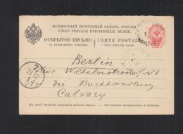 Russia Stationery 1902 To Calvary - Interi Postali