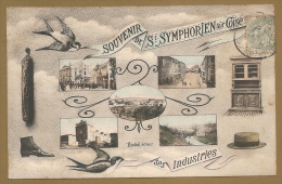 BELLE C.P.A Multivues - SOUVENIR DE St SYMPHORIEN SUR COISE - SES INDUSTRIES - Saint-Symphorien-sur-Coise