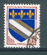 VARIÉTÉS FRANCE 1962 / 65  N° 1353 TROYES OBLITÉRÉ - Gebruikt