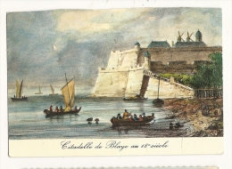 Cp, 33, Blaye, Vieille Gravure Du 18è S., La Belle Citadelle Au Bord De La Gironde, écrite - Blaye