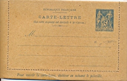 France 1896 Postal Stationery Reply-paid Lettercard 15 Cent. Type Sage Unused - Kaartbrieven