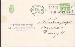 Denmark Postal Stationery Ganzsache Entier 7 Ø Wellenlinien (86-H) KØBENHAVN 1927 TEKNISK BIBLIOTEK (2 Scans) - Postwaardestukken