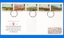 GB 1994-0002, 25th Anniv Of Investiture Of The Prince Of Wales FDC, RM Cachet  Cambridge PM - 1991-2000 Em. Décimales
