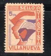 Villanueva ( Jaen ) -  Sello Antifascista  - 5 Cts.  Sofima  2  Spain Civil War - Republican Issues