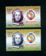 EGYPT / 2009 / COLOR VARIETY / SOUTH AFRICA / NADINE GORDIMER / NOBEL PRIZE IN LITERATURE / MNH / VF . - Ongebruikt