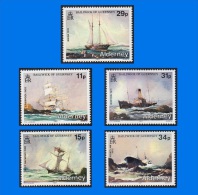 Alderney 1987-0001, Shipwrecks, Set Of 5 Beautiful MNH Stamps - Alderney