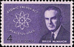 1962 USA Brien McMahon Stamp Sc#1200 Atom Atomic Energy - Atomo