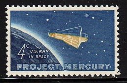 1962 USA Project Mercury Stamp Sc#1193 Space Globe Astronomy - United States