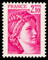 France Sabine De Gandon N° 1978 ** Le 2f10 Rose Carminé - 1977-1981 Sabine De Gandon