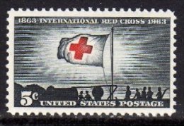 1963 USA International Red Cross Stamp Sc#1239 Flag - Secourisme