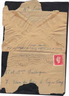 Yvert 691 Marianne De Dulac Seul Sur Lettre Douai 1945 Sur Enveloppe Réutilisée Yvert 652 Le Puy En Velay - Curiosité - Briefe U. Dokumente