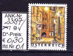 1.1.2002  -  FM/DM  "Ferienland Österreich - Schönlaterngasse Wien" -  O  Gestempelt  - Siehe Scan  (2397o 01-30) - Used Stamps