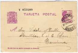 1099  Entero Postal Palamos 1934 Gerona República Española - 1931-....