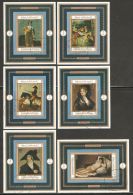 Manama 1972 Mi# 786-791 Blocks Used - 6 Imperf. Souvenir Sheets - Paintings By Goya - Manama