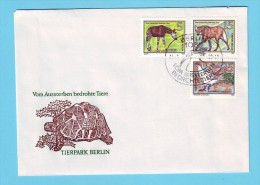 FDC ALLEMAGNE DDR TORTUE ANIMAUX OKAPI 1980 / MNH** / BN 169 - Schildpadden