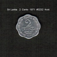 SRI LANKA    2  CENTS  1971  (KM # 138) - Sri Lanka