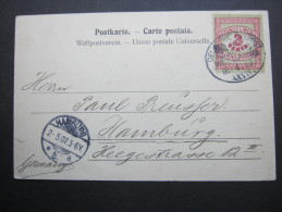 1907, HAMBURG - WESTAFRIKA, Schiffstempel Auf Karte - Africa Tedesca Del Sud-Ovest