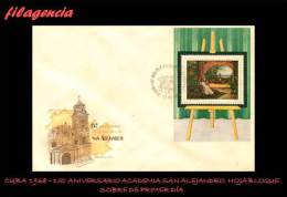 CUBA SPD-FDC. 1968-16 OBRAS DE ARTE DE LA ACADEMIA DE PINTURA SAN ALEJANDRO. HOJA BLOQUE - FDC