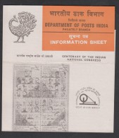 INDIA, 1985, Centenary Of Indian National Congress, Congress, Presidents, Folder - Lettres & Documents