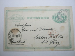 1892, Ganzsache Verschickt Nach Österreich, Stempel MEIJI - Storia Postale