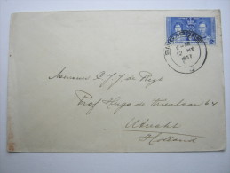 SINGAPORE, 1937 , Brief Nach Holland - Singapour (...-1959)