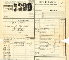 BRABANT WALLON - Lettre De Voiture Cachet De Gare FAUQUEZ 1924 Vers ESSCHEN  --- UU769 - Other & Unclassified