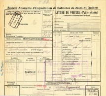 BRABANT WALLON - Lettre De Voiture Cachet De Gare MONT ST GUIBERT 1931 Vers AISEAU - Expéd. Sablières De MStG  --- UU774 - Other & Unclassified