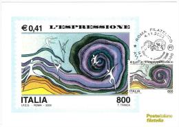 CARTOLINA - AVVENTO ANNO 2000  - L'ESPRESSIONE - AVVENTO ANNO DUEMILA - DA FOGLIETTO - MAXIMUM CARD - Autres & Non Classés