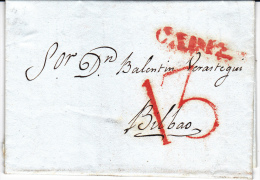 ESPAÑA, CARTA ENTERA  PREFILATELIA - ...-1850 Prephilately