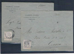 España. 2 Cartas Con Sello De 25 Cts Alfonso XII (Edifil 204) - Lettres & Documents