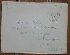 Enveloppe En Franchise Militaire Pour Lourdes Oblitération Poste Aux Armées AFN - Guerra De Argelia