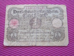 Note Bank  Banca Billet De Banque Bankrépublique Weimar Allemagne Deutschland 1 Mark - 1 Mark