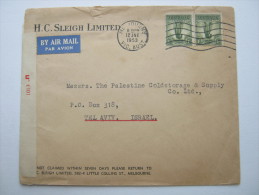 1953, Cover To Israel With Censor - Covers & Documents