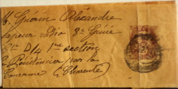 ENTIER POSTAL Type Blanc 2c Brun Sans Date Cachet ..... - Streifbänder