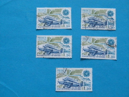LOT DE 5 TIMBRES 1 F 20  AVIATION POSTALE INTERIEURE - Collections